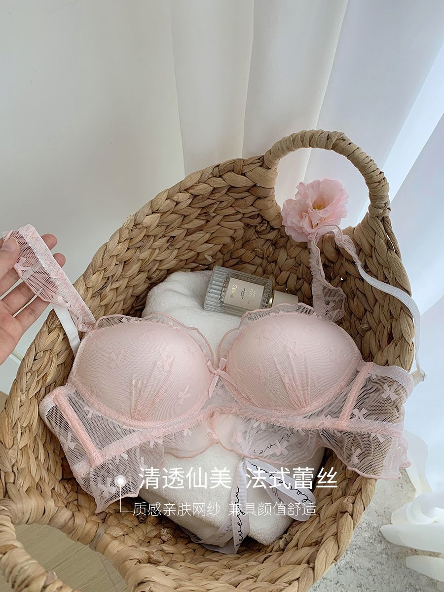 Quần Lót Và Áo Ngực Nữ Phù Hợp Cho Thời Trang Hàng Ngày - Ren Thêu Nơ Không Vòng Thép