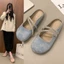 Baotou Half Slippers Women's Shoes New Summer With Skirt Retro French Lazy One-leg Rhinestone Sa