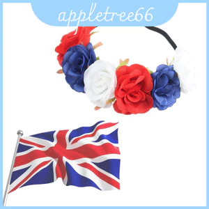 Băng đô vương miện hoa xanh đỏ trắng cho lễ hội Queen Jubilee