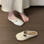Retro Flat-bottomed Polka-dot Baotou Half-slippers For Women Summer New Versatile Slip-ons With