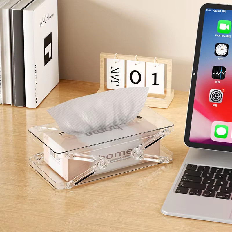 2 Chiếc Sáng Tạo Hộp Đựng Khăn Giấy Nâng Lên Thiết Kế Mùa Xuân Đa Năng Có Thể Mở Rộng Khăn Giấy Phòng Tắm Hộp Giấy Trang Trí Máy Tính Để Bàn Nhà