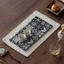 Thảm trà thêu Sashiko, Thảm trà Zen mới, Thảm trà thấm hút, Thảm xốp khô hai lớp phong cách cổ xưa, Kích thước nhỏ