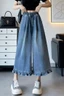 nụ hoa denim cắt quần jeans internet người nổi tiếng mùa hè mỏng eo cao dáng rộng giảm béo quần