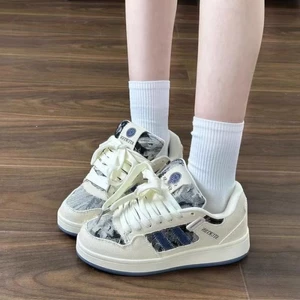 đôi giày bánh mì phong cách Hồng Kông cổ điển cao cấp mùa hè mới giày thể thao đa năng denim dàn