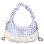 Handbags New Fashion Floral Plaid Pleated Crossbody Bag Versatile Chain Shoulder Cloud