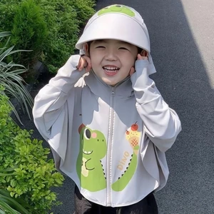 Trẻ Em Quần Áo Chống Nắng Băng Lụa Mùa Hè Bé Trai Và Bé Gái Đẹp Trai Mỏng Thoáng Khí Mũ Chống Nắ