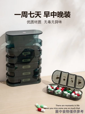 Hộp Đựng Thuốc 7 Ngày Sáng Trưa Buổi Tối Nhắc Nhở Dung Tích Lớn Thuốc Bảo Quản Sub-Packing Di Động Người Cao Tuổi Tuần Thứ Hai Hộp Đựng Thuốc Di Động