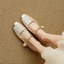 National Style Authentic Mary Jane Shoes New Retro Versatile French Square Toe Shallow Mouth Sho