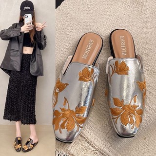 Retro Birkenstock Shoes Half Slippers Early Autumn New Relaxed Anti-velvet Baotou Lazy Anti-slip