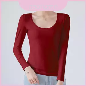 Áo thun Cotton dài tay màu trơn để thoải mái vừa vặn và sử dụng hàng ngày