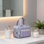 Dụng cụ sắp xếp mỹ phẩm sọc hợp thời trang có chất liệu để du lịch tại nhà và