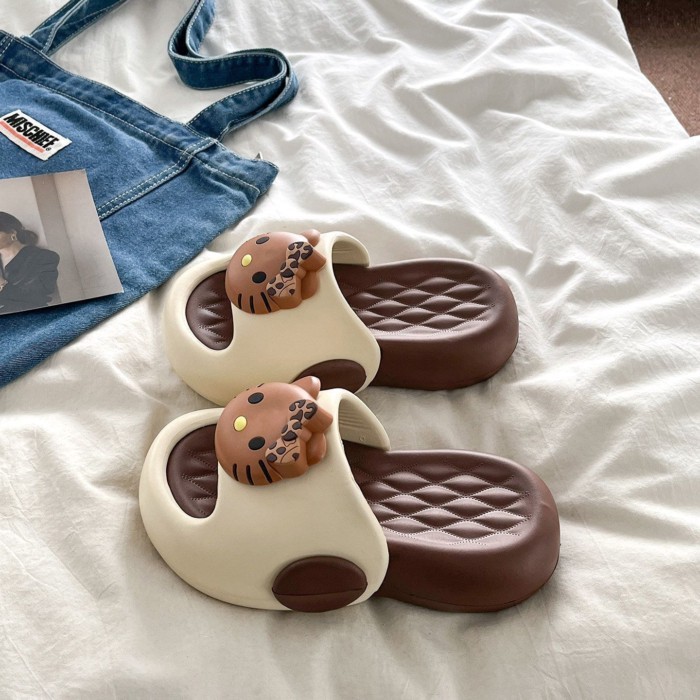 New Baby Children's Shoes Children's Cat Cartoon Slippers Girls Summer Home Soft Sole Anti-Slip