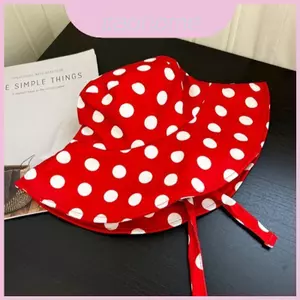 Mũ ngư dân chấm đỏ dễ thương với chất liệu Polyester có thể gập lại cho tấm che nắng nữ