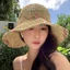 Straw Flower Straw Hat Women's Big Brim Summer Seaside Vacation Beach Face Showing Small Foldabl