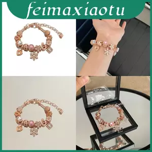 Phụ kiện tay đính cườm không có Ip dành cho nữ có băng phức tạp và hình trái tim tình yêu để sử dụng quà tặng hoặc cá nhân