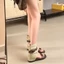 Flow Design Niche One-word Open-toe Sandals Women's Inner Heightening Retro Roman Sandals Summer