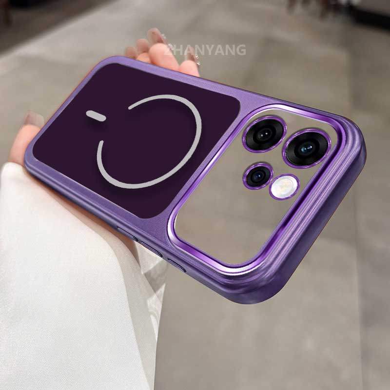 Ốp Lưng Cho OPPO Reno 15 Reno 15 Pro Reno 15F Reno 15C 5G Mạ Điện Trong Suốt Lớn Màu Cửa Sổ Nền Điện Thoại Thẩm Mỹ Silicon TPU Tối Giản Mềm