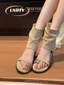 Phong cách cổ điển tiền cũ khóa kim loại hở mũi giày sandal nữ mùa hè mặc ngoài với váy La Mã giày