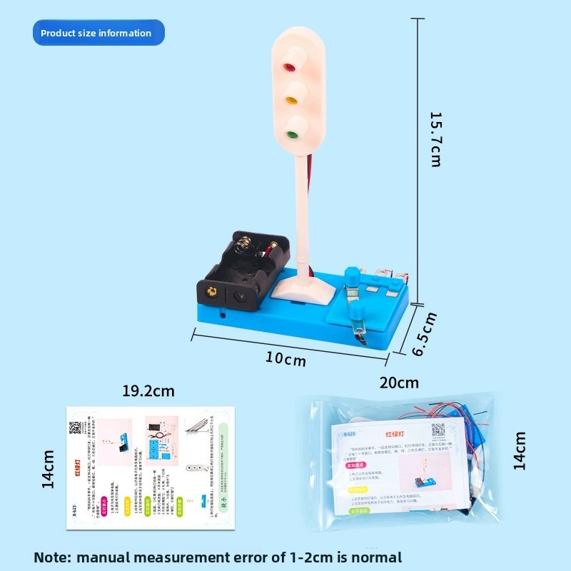 Thí nghiệm khoa học Mô hình đèn giao thông có chức năng điện và chất liệu Abs Người học trẻ cho