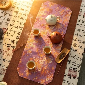 Thảm trà hoa tím Thanh lịch nếm trà di động ngoài trời Thảm trà cách nhiệt và thấm nước Thảm trà hai mặt Thổ cẩm