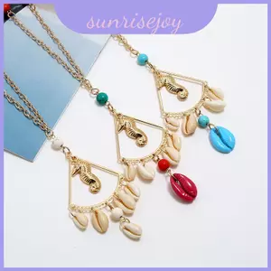 Chủ đề Ocean Vintage Shell Vòng cổ trang sức có dây chuyền hộp cho du lịch và