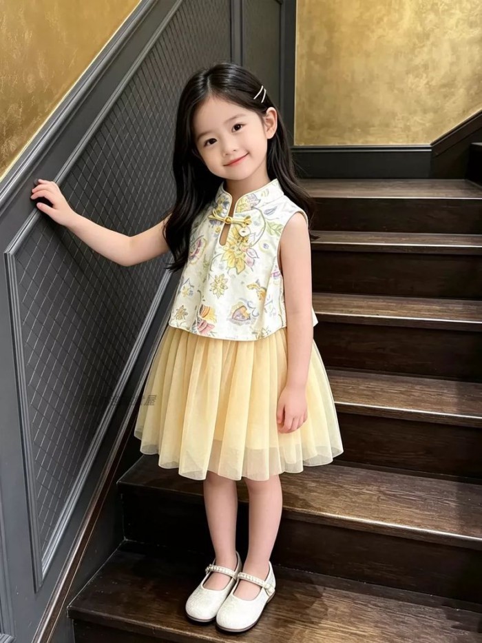 Baby Girl Summer National Style One-year-old Dress Cheongsam Dress New Children's Style New C