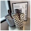 Simple French Retro Handbags, Work Bag, Polka Dot Lunch Box, Canvas Bag, Bento Handbag, Versatil