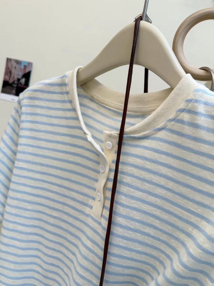 New Summer Style Korean Tops With Buttoned Short-sleeved T-shirts For Women, Loose Half-open Col