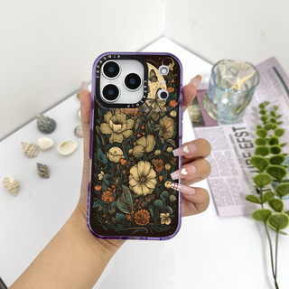 Ốp Lưng Màu Hoa Lớn Màu Retro Tương Thích Cho IPhone 11 12 13 14 15 16 17 Pro Max 12Mini Cover X XR XSMax Silicone Mềm Trong Suốt Cản SE 2022 6 7 8Plus Vỏ Chống Sốc