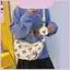 Túi đeo chéo Cotton họa tiết đáng yêu hình gấu trúc để đi chơi thông thường có túi điện thoại bên trong