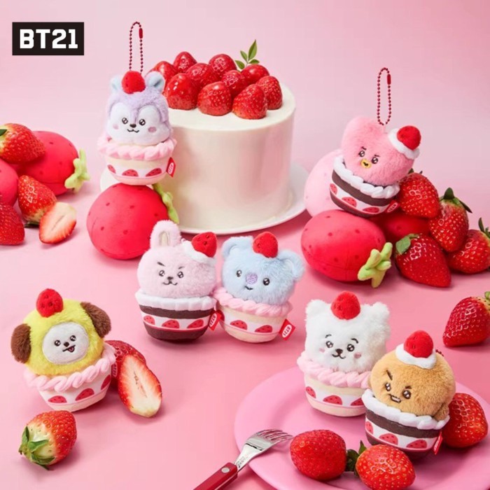 Mặt dây chuyền móc khóa sang trọng BTS BT21 mặt dây chuyền búp bê búp bê dễ thương hoạt hình