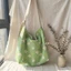 Summer New Mint Green Fresh Canvas Crossbody Shoulder Bag Large Capacity College Student Work Co