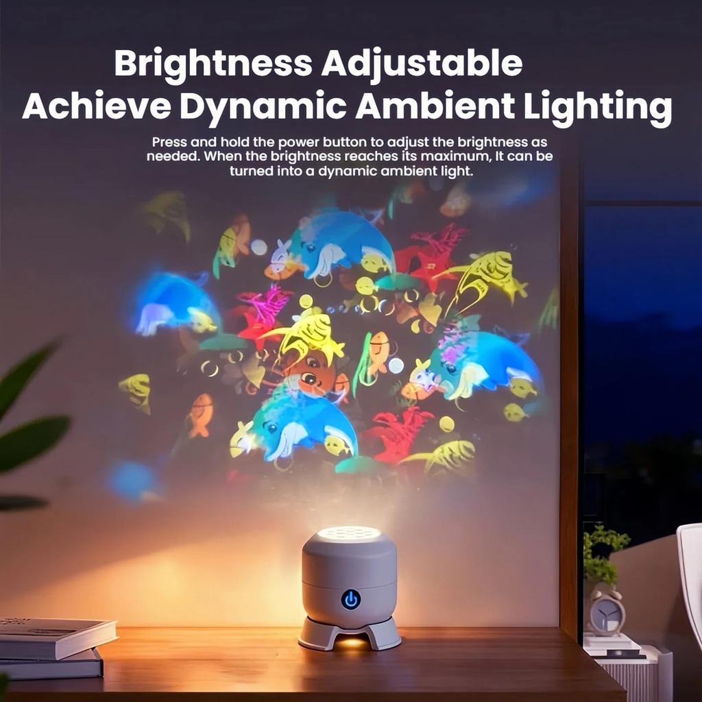 Đèn chiếu Ocean World có thể điều chỉnh Đèn chiếu LED xoay động có thể điều chỉnh USB Plug-in 360° Thiết kế đế xoay độc đáo để trang trí phòng ngủ cho trẻ em