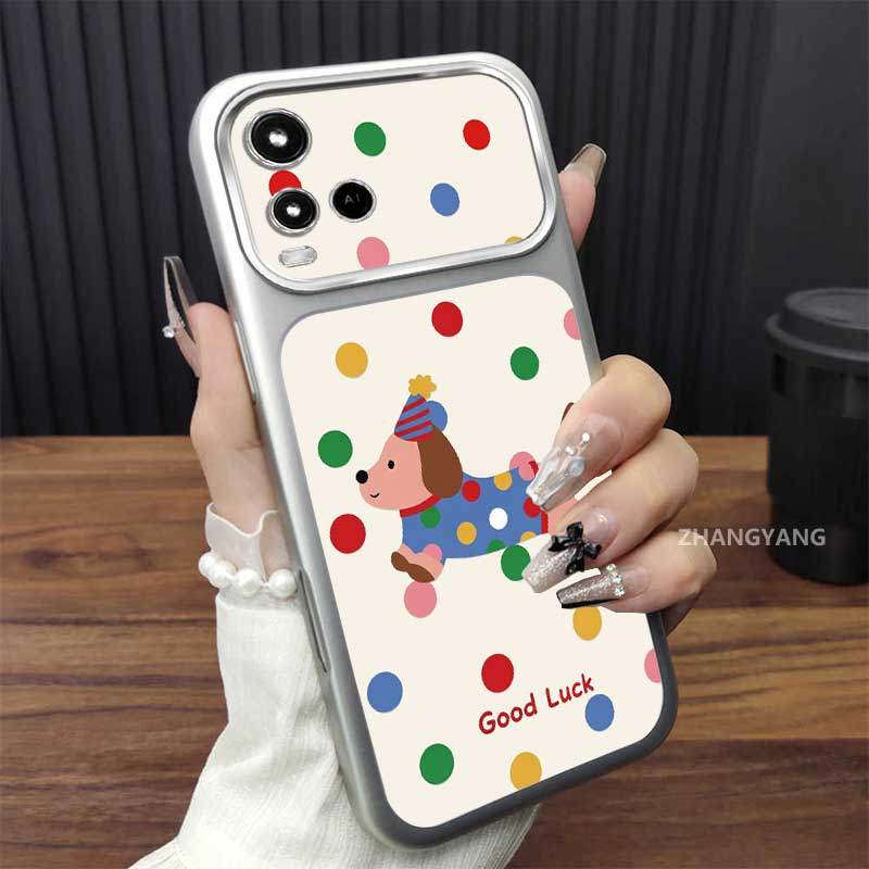 Ốp Lưng Cho VIVO Y21 Y21S Y21A Y33s 4G Vỏ Điện Thoại Họa Tiết Toàn Màn Hình Đơn Giản Và Dễ Thương Với Chất Liệu Mạ Điện Silicon Trong Suốt TPU Chống Rơi Mềm