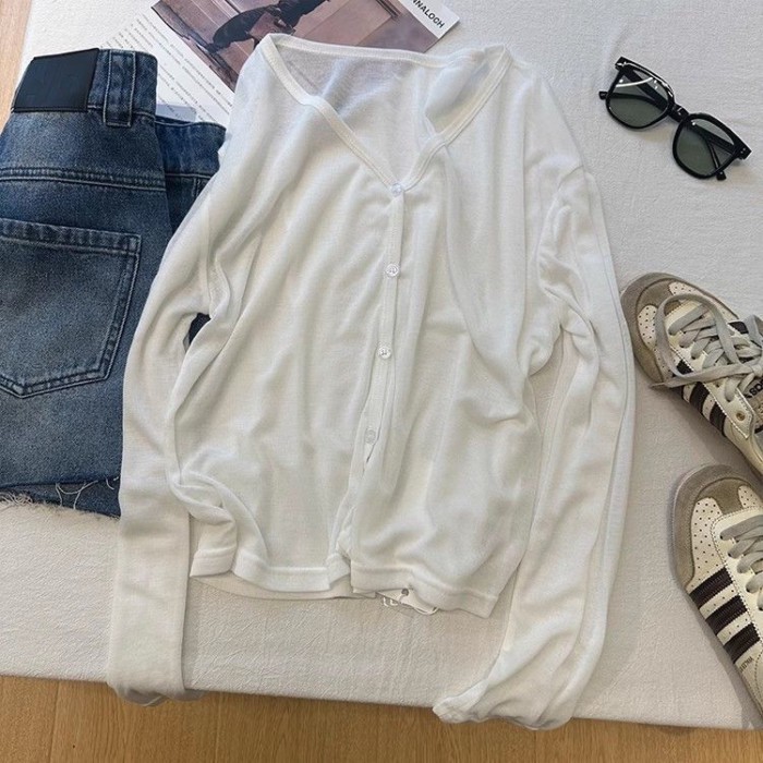 niche lười dài tay chống nắng cardigan áo khoác nữ mùa hè khăn choàng mới thoáng khí hàng đầu áo