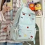 New Cute Cartoon Print Student Backpack Fashion Simple Popular Embroidered Stars Large Capacity