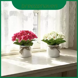 Chậu hoa giả tím tím có lụa và nhựa cho văn phòng tại nhà và sự kiện sử dụng
