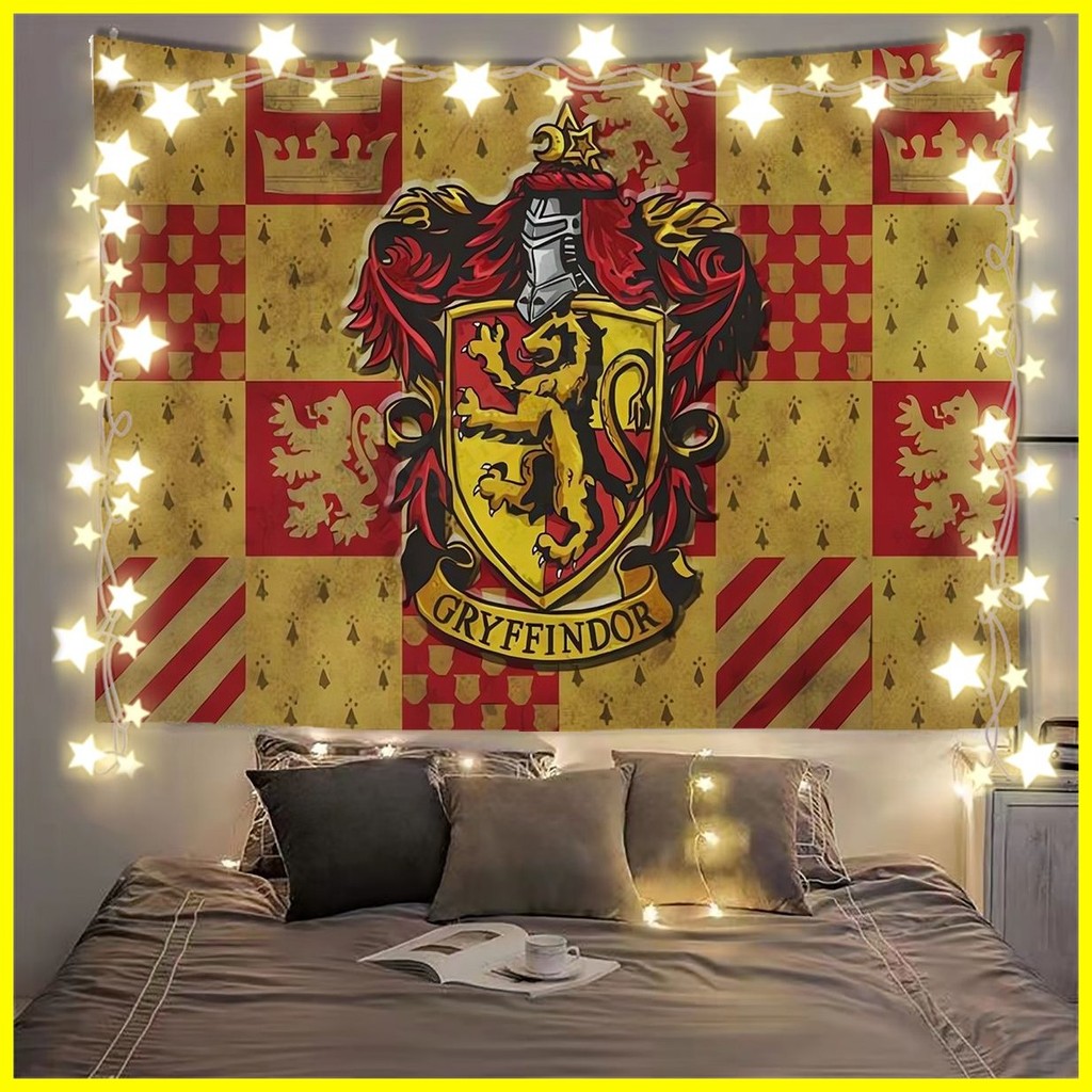 [ZOCI] Tấm thảm Harry Potter Harry Potter Huy hiệu Đại học Magic Phong cách cổ điển Ký túc xá Ký túc xá Trang trí phòng Vải nền Poster Tấm thảm vải treo tường