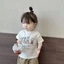 phong cách mới bé gái cotton nguyên chất phong cách Hàn Quốc dễ thương mùa hè áo thun ngắn tay in