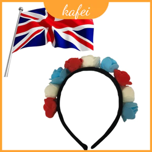 Phụ kiện tóc hoa thanh lịch Băng đô cho nữ hoàng 70th Platinum Jubilee Union Jack Thiết kế lấy cảm hứng từ