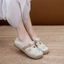 Mục Vụ Phong Cách Nữ Giày Vải Lanh Nguyên Bản Giày Lười Slip-on Thường Thoáng Khí Người Cá Gi