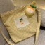 Go Out For An Outing, Fresh Yellow Plaid Canvas Crossbody Apple Pocket Travel Crossbody Bag, Ret