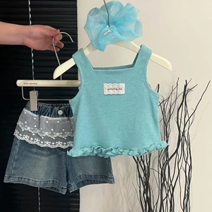 áo vest nữ thời thượng mùa hè, áo xanh dopamine trắng siêu đẹp, áo yếm viền nấm cổ điển