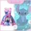 Đầm Lilo khâu trẻ em với vải Cotton pha trộn