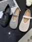 Giày Mary Jane Đơn Dành Cho Nữ Thời Trang Mới Giày Lưới Rỗng Flat Người Cá Giày Pháp Lỗ Giày