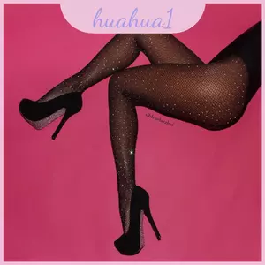 Độ đàn hồi cao Nước kim cương trắng Lưới nhỏ rỗng ra Quần legging khoan nóng sáng bóng