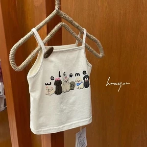 mùa hè trẻ em mới cotton nguyên chất họa tiết hoạt hình thời trang phong cách Hàn Quốc cho bé nh