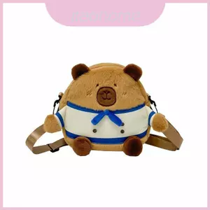 Túi mềm thêu sang trọng Capybara có dây kéo và túi điện thoại để mặc thường ngày