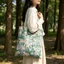 Forest Style Fresh Floral Canvas Bag Large Capacity Shoulder Bag With Artistic Atmosphere, Versa