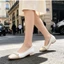 Pearl Decorated Square Toe Shallow Mouth Shoes Thick Heel Versatile Soft Sole Fashion Doudou